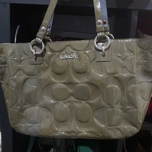 EUC coach olive green with lavander interior